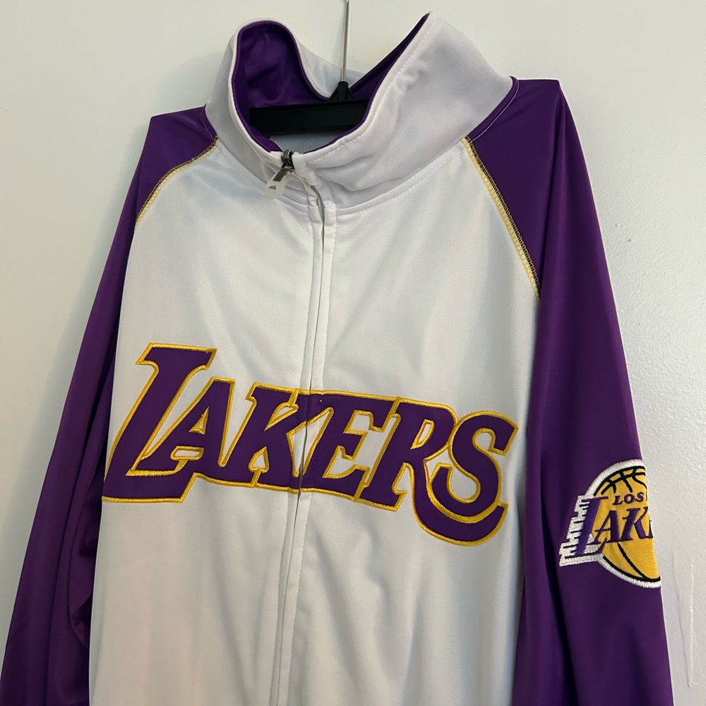 Majestic Purple and White NBA LA Lakers Track Performance Jacket